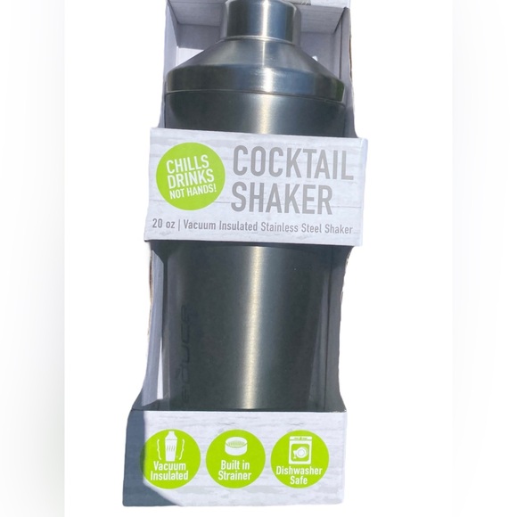 Insulated Cocktail Shaker, 20 oz Stainless Steel with Built In Strainer - Picture 7 of 9